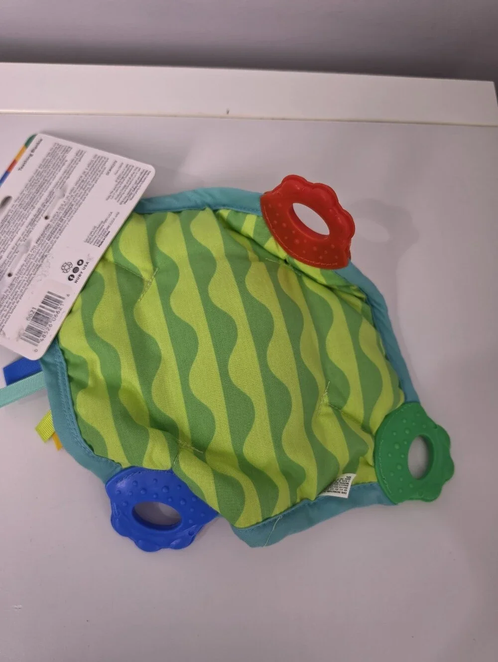 Nuby Teething Baby Blankie and Teether Toy, Unisex Baby Accessories, Frog Design